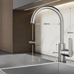 Kitchen Faucet Stainless Steel High-Arch Spout Ceramic Valve