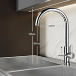 Kitchen Faucet Stainless Steel High-Arch Spout Ceramic Valve