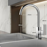Kitchen Faucet Stainless Steel High-Arch Spout Ceramic Valve