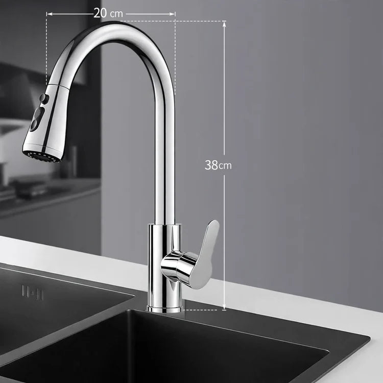 Kitchen Faucet Stainless Steel Pull-Out Sprayer High-Arc Design