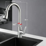 Kitchen Faucet Stainless Steel Pull-Out Sprayer High-Arc Design