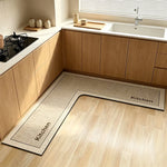 Kitchen Floor Mat Diatomite L-Shaped Quick-Absorbing Forfeit