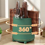 Kitchen Knife & Utensil Organizer 360° Rotating 8 Compartments