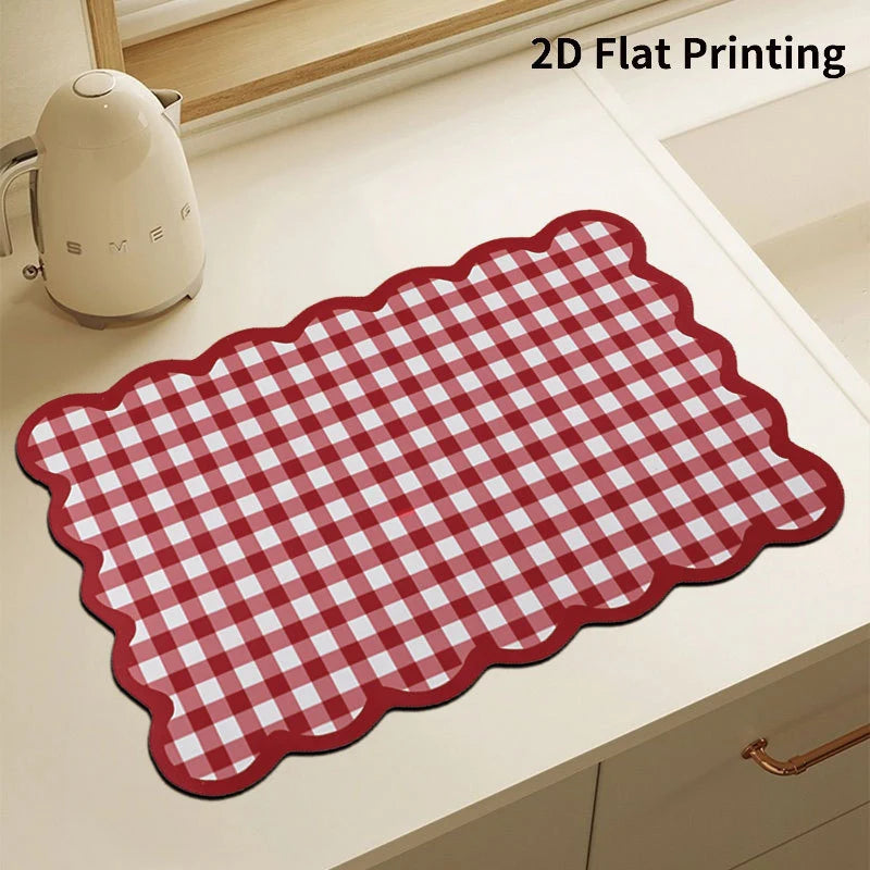 Kitchen Mat Cushioned Anti-Fatigue Checkered Wipe-Clean