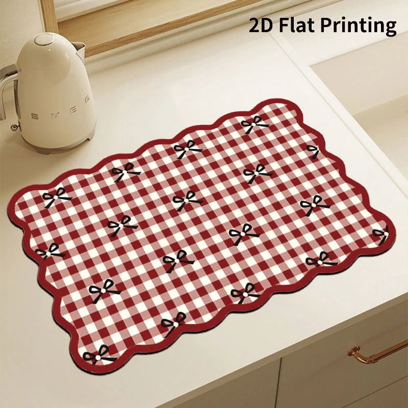 Kitchen Mat Cushioned Anti-Fatigue Checkered Wipe-Clean