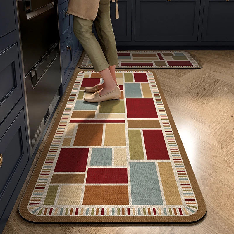 Kitchen Mat Cushioned Foam Non-Slip Backing Wipe-Clean Surface