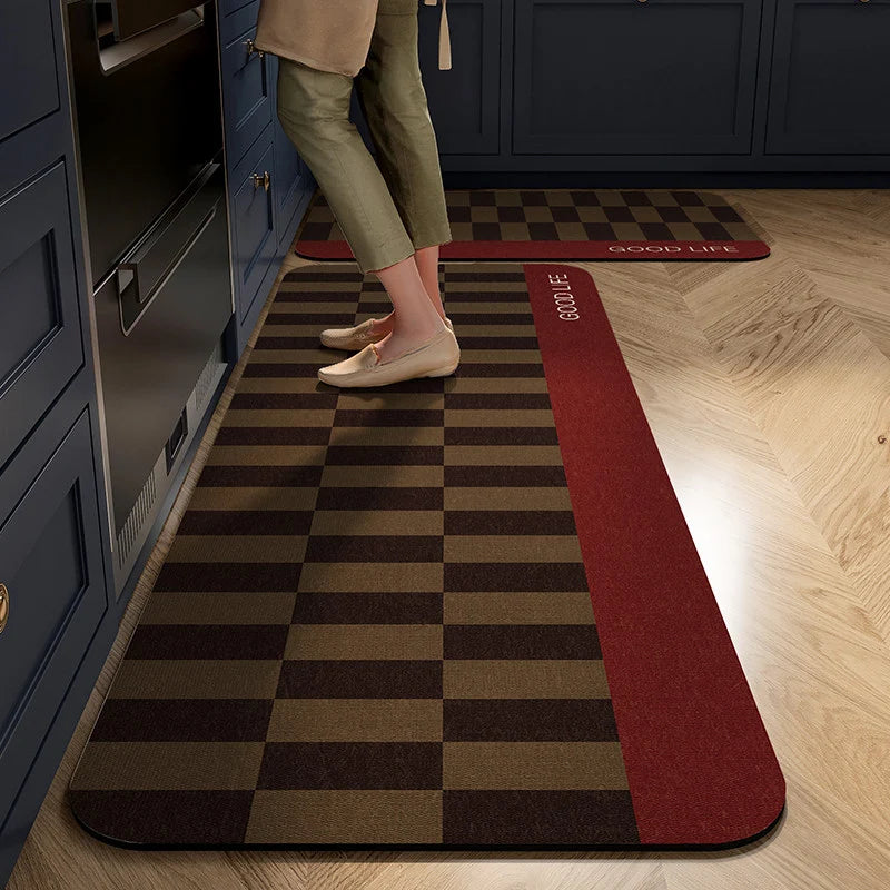 Kitchen Mat Cushioned Foam Non-Slip Backing Wipe-Clean Surface