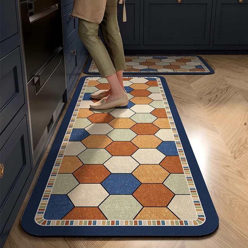 Kitchen Mat Cushioned Foam Non-Slip Backing Wipe-Clean Surface
