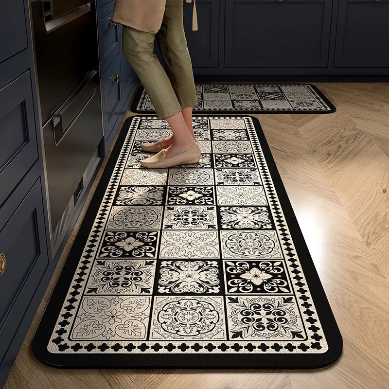 Kitchen Mat Cushioned Foam Non-Slip Backing Wipe-Clean Surface