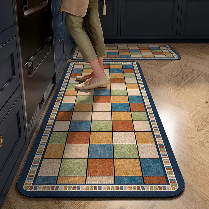 Kitchen Mat Cushioned Foam Non-Slip Backing Wipe-Clean Surface