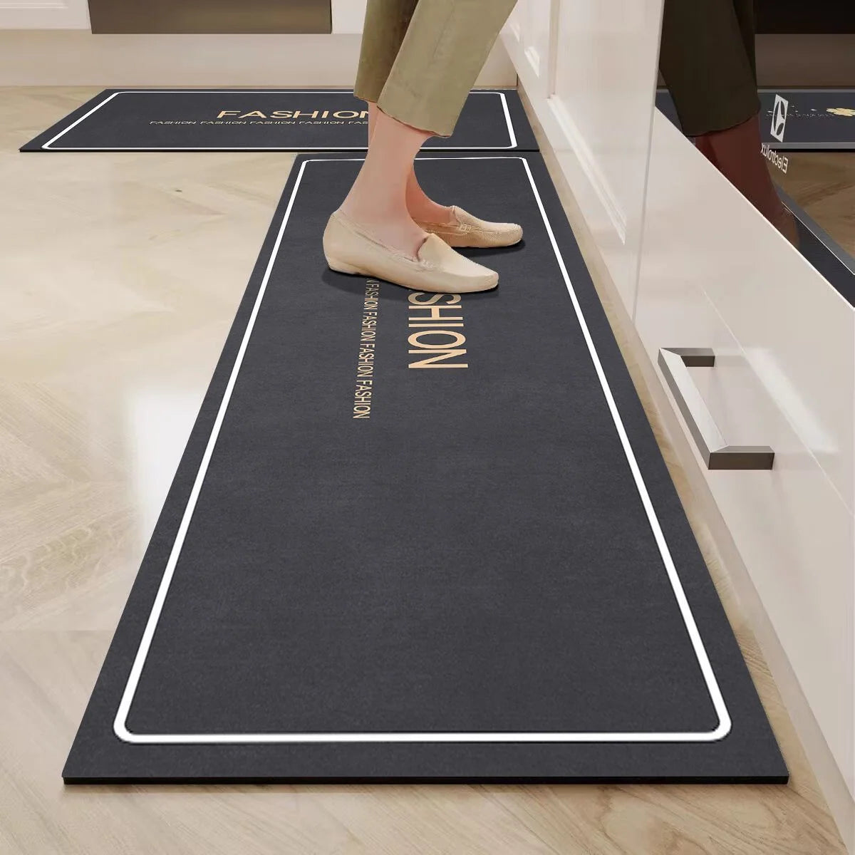 Kitchen Mat Cushioned Support Non-Slip Surface Wipe-Clean Finish