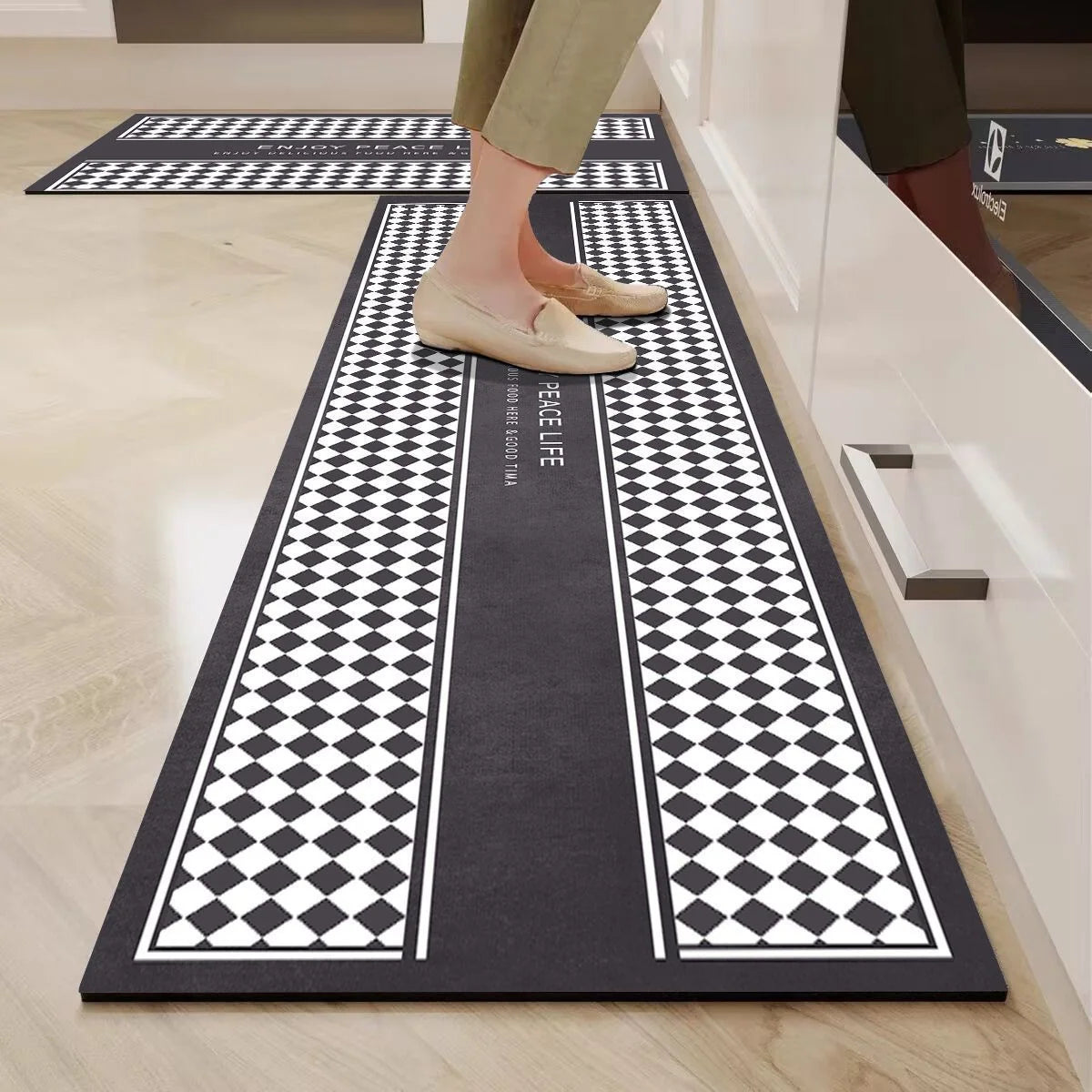 Kitchen Mat Cushioned Support Non-Slip Surface Wipe-Clean Finish