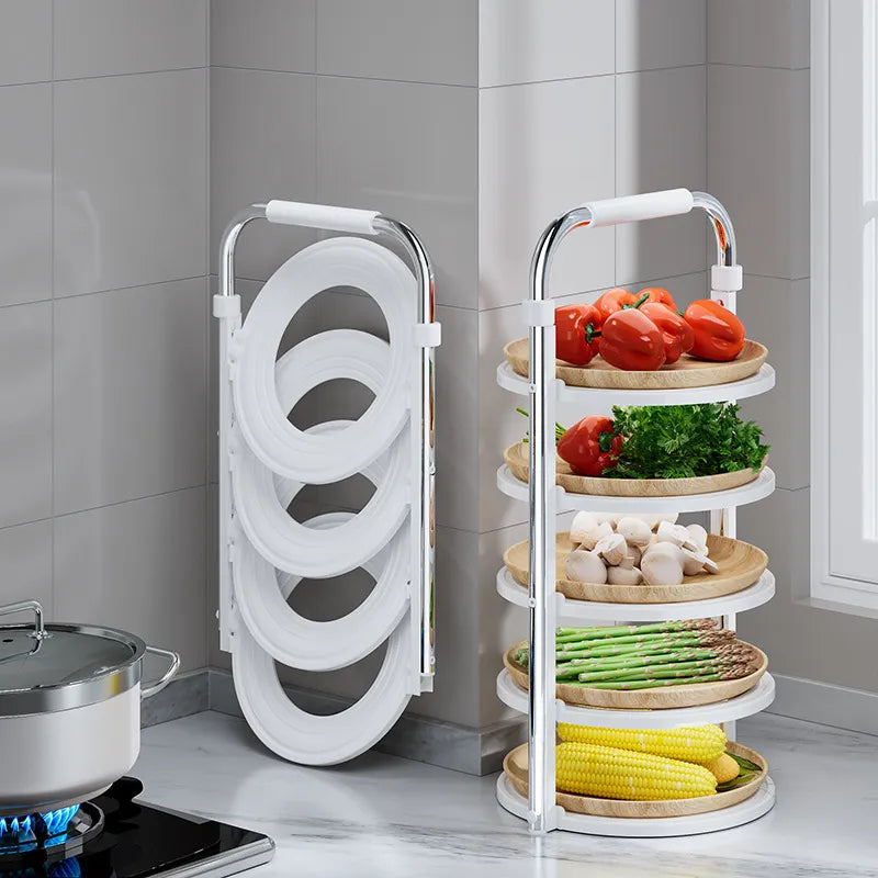 Kitchen Organizer Rack Stackable Space-Saving Vertical & Hanging
