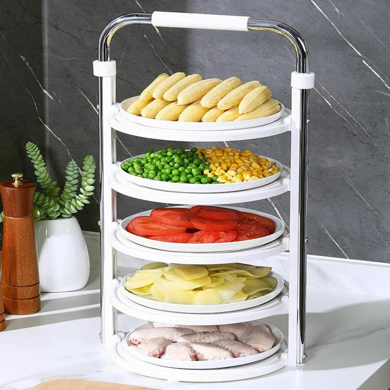 Kitchen Organizer Rack Stackable Space-Saving Vertical & Hanging