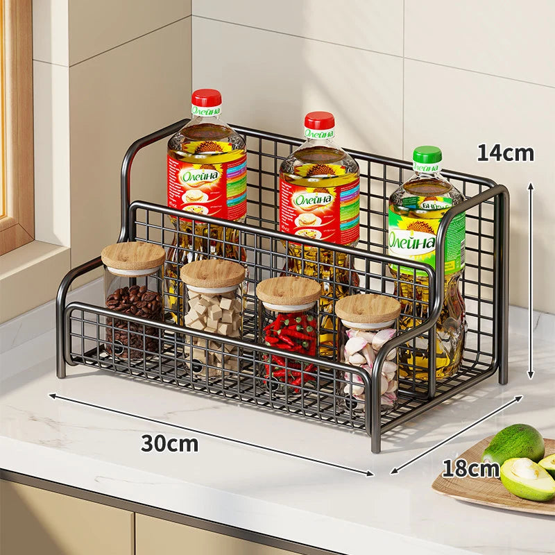Kitchen Organizer Rack Tiered Rust-Resistant Metal Wire