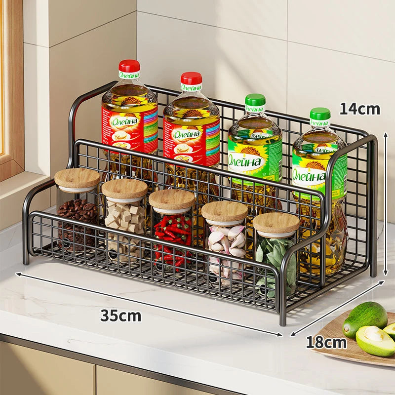 Kitchen Organizer Rack Tiered Rust-Resistant Metal Wire