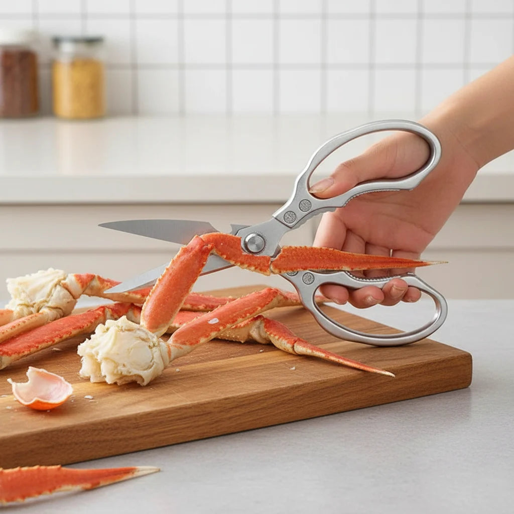 Kitchen Scissors Sharp Stainless Steel Ergonomic Aluminum Grip