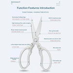 Kitchen Scissors Sharp Stainless Steel Ergonomic Aluminum Grip