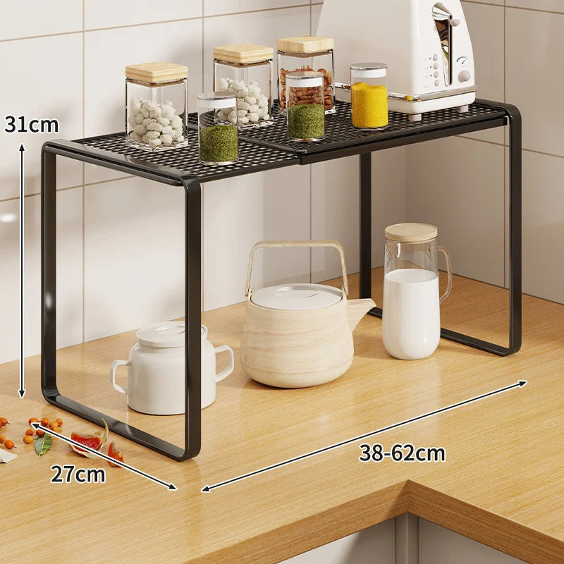 Kitchen Shelf Riser Expandable Ventilated Metal Mesh