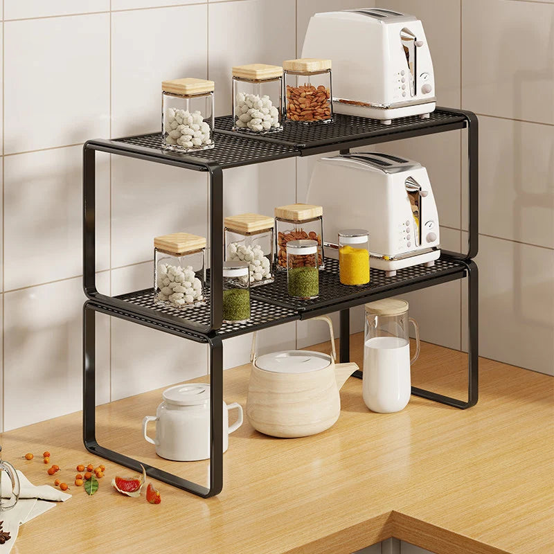 Kitchen Shelf Riser Expandable Ventilated Metal Mesh