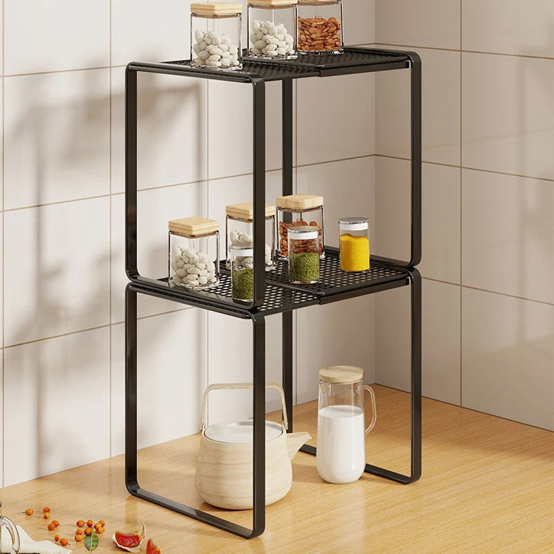 Kitchen Shelf Riser Expandable Ventilated Metal Mesh