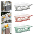Kitchen Sink Organizer Wall-Mountable 3 Compartments ABS Construction