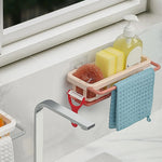 Kitchen Sink Organizer Wall-Mountable 3 Compartments ABS Construction