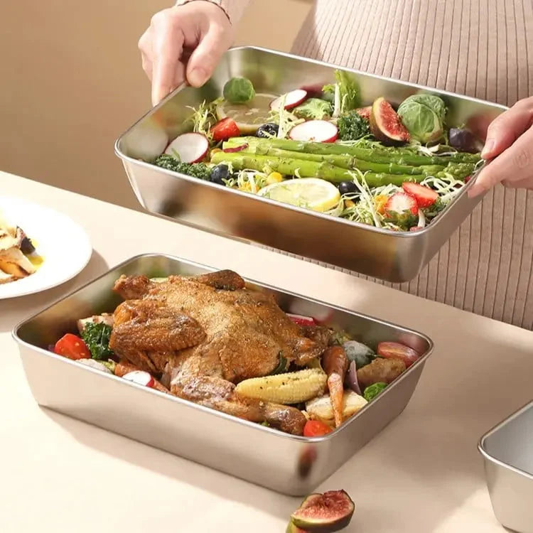 Kitchen Storage Container Stainless Steel Magnetic Lid