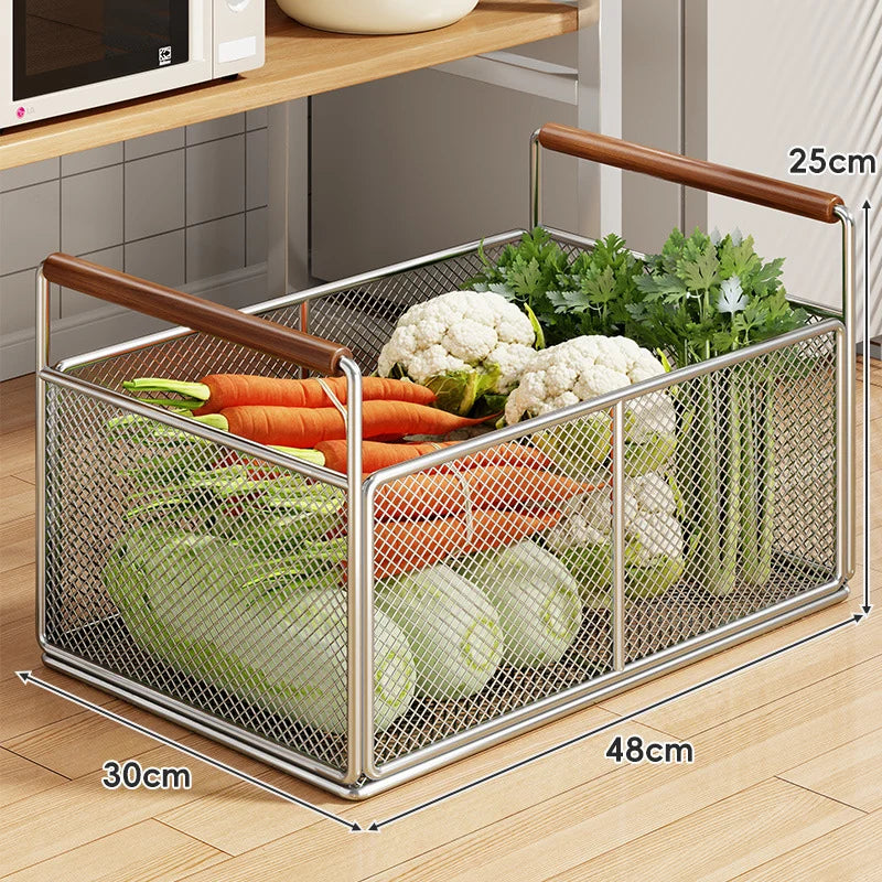 Kitchen Storage Organizer Breathable Rust-Resistant Mesh