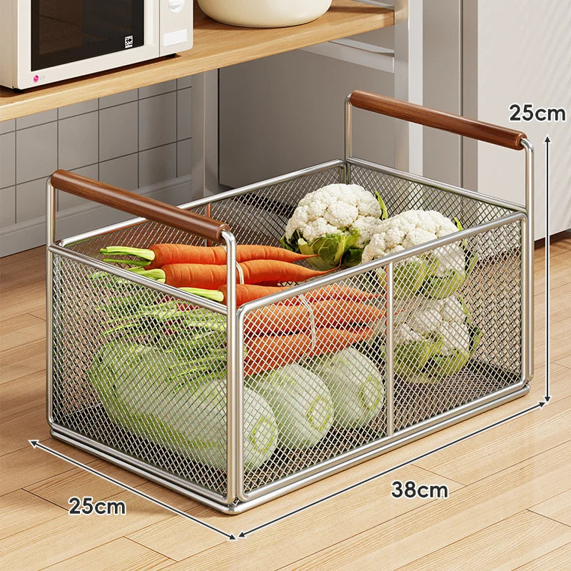 Kitchen Storage Organizer Breathable Rust-Resistant Mesh