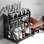 Kitchen Storage Rack Stainless Steel Two-Tier with Drainage Design