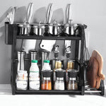 Kitchen Storage Rack Stainless Steel Two-Tier with Drainage Design
