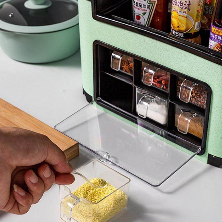Kitchen Utensil Organizer Multi-Compartment With Detachable Seasoning Box