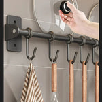 Kitchen Utensil Rack Wall-Mounted Steel Space-Saving 4–10 Hooks