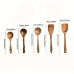 Kitchen Utensil Set Wooden Cookware-Safe Set of 5
