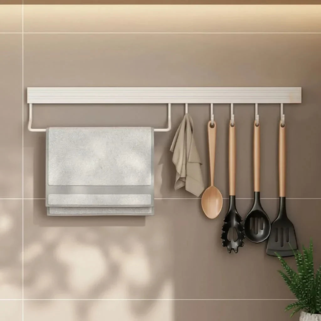Kitchen Wall Rack No-Drill Rust-Resistant Coated Metal