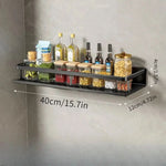 Kitchen Wall Shelf Powder-Coated Steel Space-Saving Storage Organizer