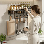 Kitchen Wall Shelf Powder-Coated Steel Space-Saving Storage Organizer