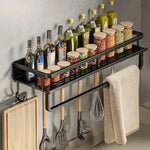 Kitchen Wall Shelf Powder-Coated Steel Space-Saving Storage Organizer