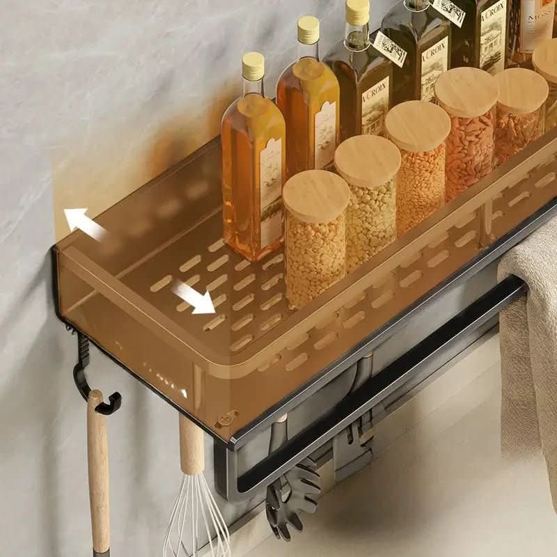 Kitchen Wall Shelf Powder-Coated Steel Space-Saving Storage Organizer