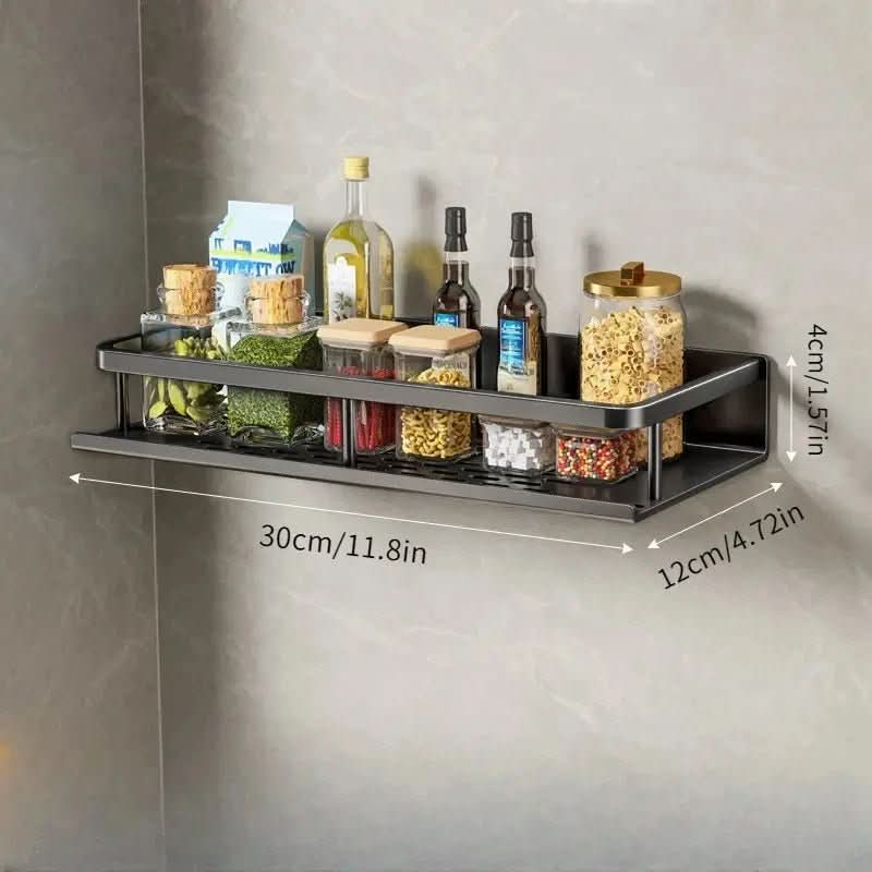 Kitchen Wall Shelf Powder-Coated Steel Space-Saving Storage Organizer