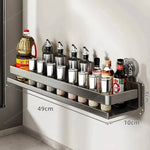 Kitchen Wall Shelf Stainless Steel Suction Cup Mount No-Drill Installation