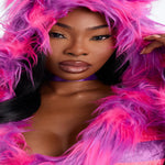 Kitty Costume Set Pink Hooded Fur Dress With Tail