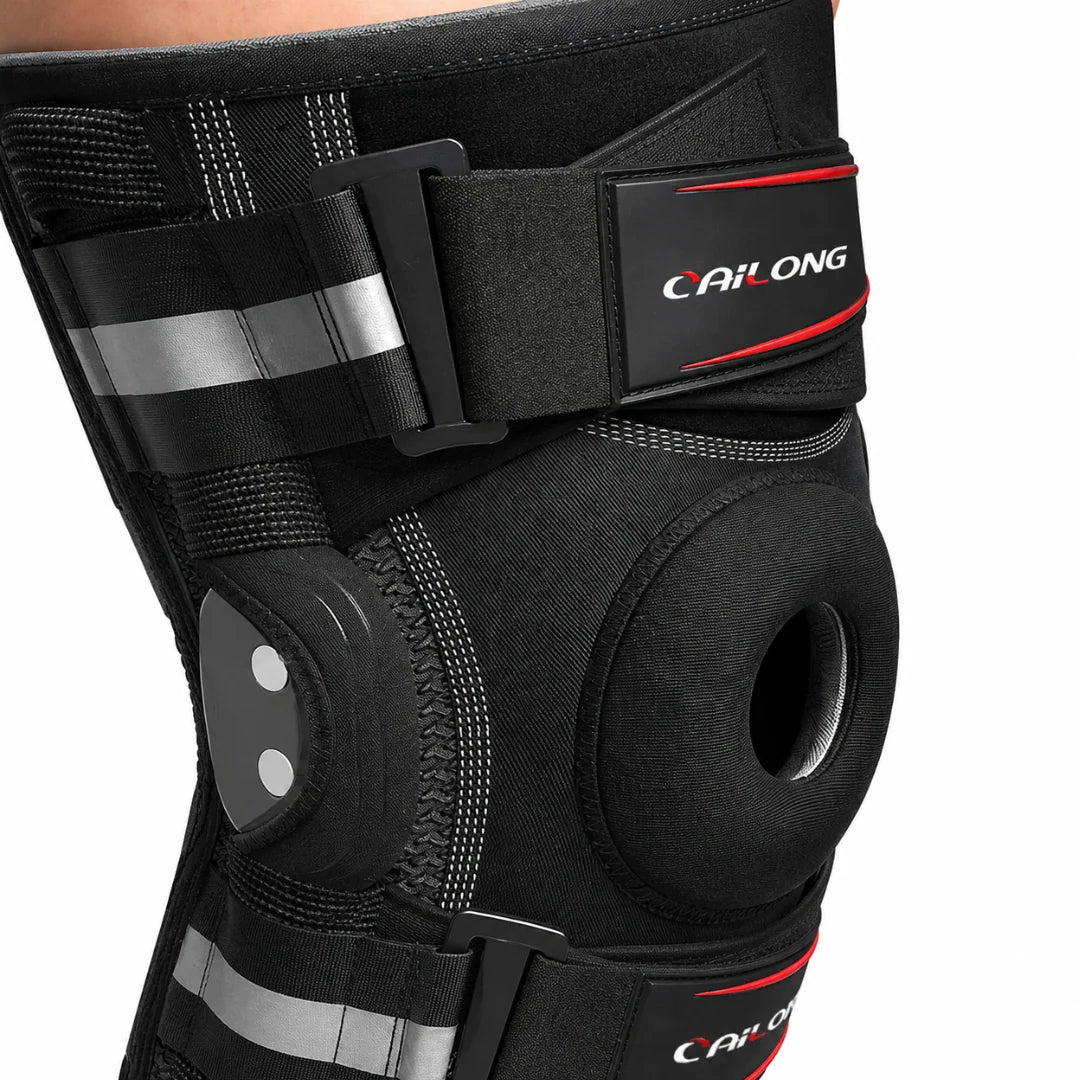 Knee Brace Hinged Side Stabilizers Open Patella Adjustable Straps