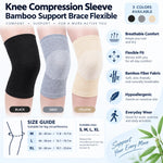 Knee Compression Sleeve Breathable Bamboo Fabric Flexible Support