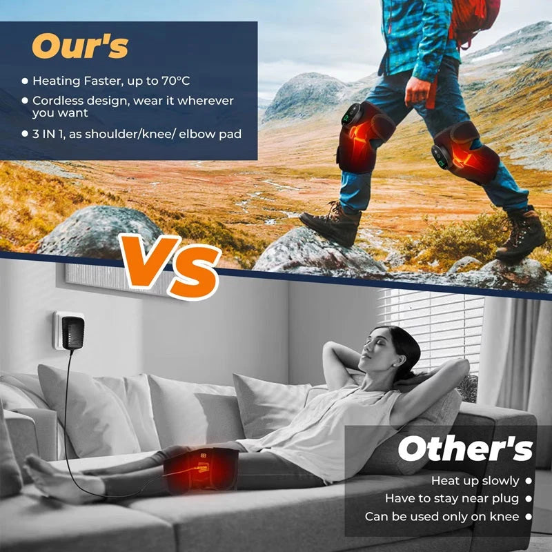 Knee Heating Pad Cordless Rechargeable 6 Heat Levels