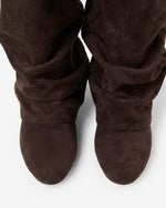 Knee-High Boots Slouchy Design Hidden Heel Dark Chocolate