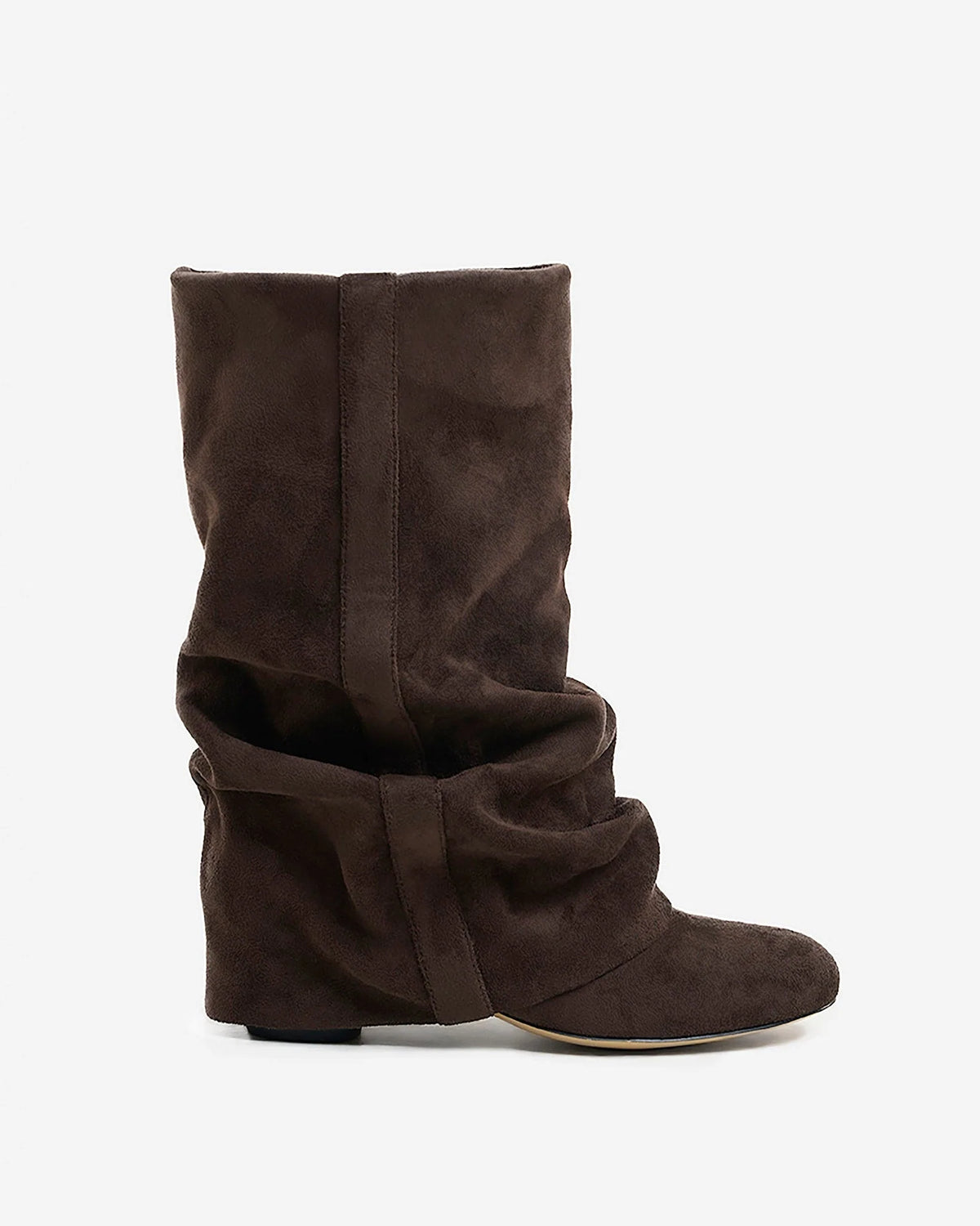 Knee-High Boots Slouchy Hidden Heel Round Toe
