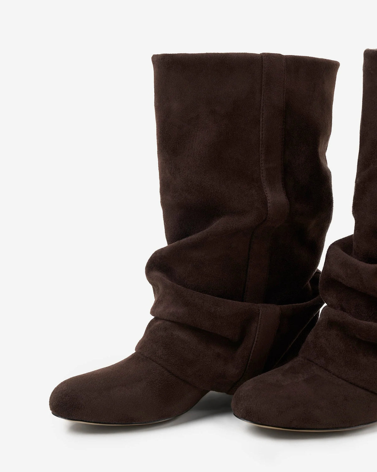Knee-High Boots Slouchy Hidden Heel Round Toe