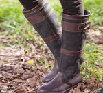 Knee-High Boots Waterproof Pull-On Adjustable Double-Buckle Straps